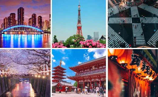 Tokyo - The vibrant capital of Japan, blending tradition and modernity with Shibuya, Asakusa, and Tokyo Tower.