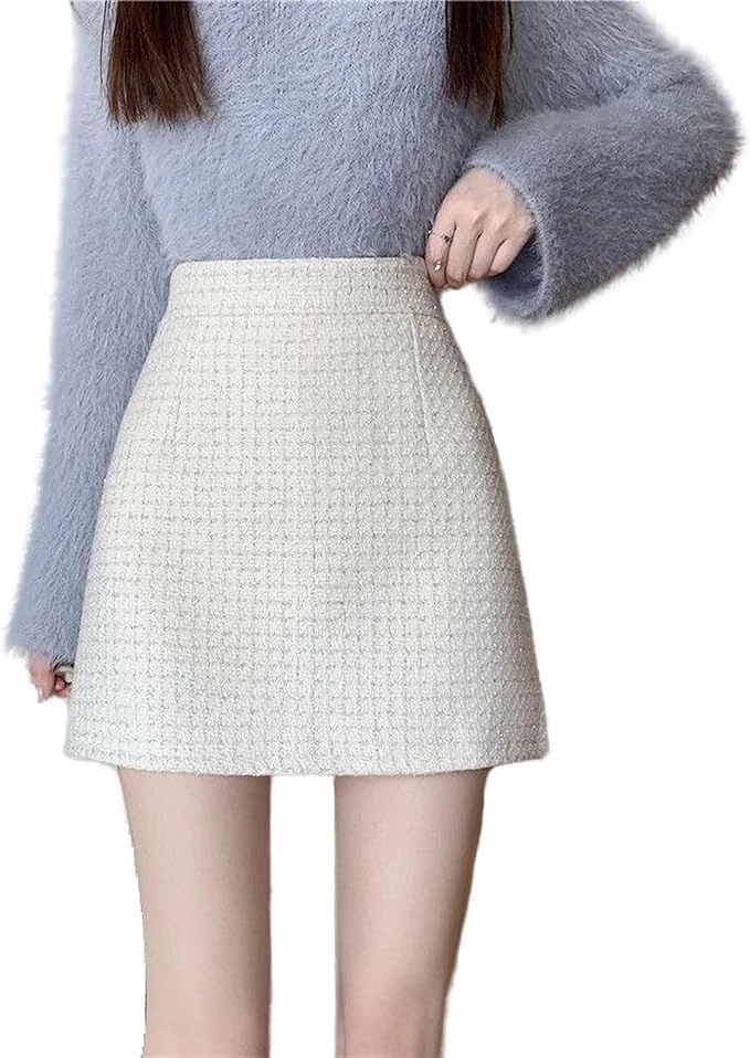 Women's Micro Mini Skirt, Zipper, Mini Length, Plain, High-Waist, Adult Cute